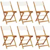 vidaXL Chaises de jardin pliantes lot de 6 tissu et bois massif