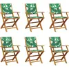 vidaXL Chaises de jardin pliantes lot de 6 vert tissu et bois massif
