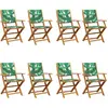 vidaXL Chaises de jardin pliantes lot de 8 vert tissu et bois massif
