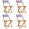 vidaXL Chaises de jardin pliantes lot de 4 tissu et bois massif