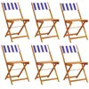 vidaXL Chaises de jardin pliantes lot de 6 tissu et bois massif