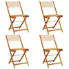 vidaXL Chaises de jardin pliantes lot de 8 beige tissu et bois massif