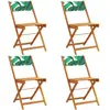 vidaXL Chaises de jardin pliantes lot de 4 vert tissu et bois massif