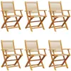 vidaXL Chaises de jardin pliantes lot de 8 beige bois d'acacia massif