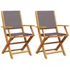 vidaXL Chaises de jardin pliantes lot de 4 tissu et bois massif