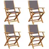 vidaXL Chaises de jardin pliantes lot de 6 tissu et bois massif