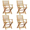 vidaXL Chaises de jardin pliantes lot de 6 beige bois d'acacia massif