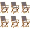 vidaXL Chaises de jardin pliantes lot de 8 tissu et bois massif