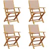 vidaXL Chaises de jardin pliantes lot de 4 taupe tissu et bois massif