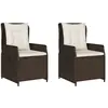 vidaXL Chaises inclinables de jardin lot de 2 marron résine tressée