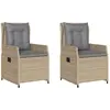 vidaXL Chaises inclinables de jardin lot de 2 beige résine tressée