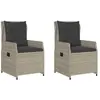 vidaXL Chaises inclinables de jardin lot de2 gris clair résine tressée