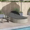 vidaXL Chaise longue double avec coussins gris clair résine tressée