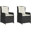 vidaXL Chaises inclinables de jardin lot de 2 noir résine tressée