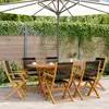 vidaXL Chaises de jardin pliantes lot de 6 noir bois d'acacia massif