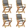 vidaXL Chaises de jardin pliantes lot de 8 noir bois d'acacia massif