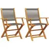 vidaXL Chaises de jardin pliables lot de 6 gris bois d'acacia massif
