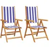 vidaXL Chaises inclinables de jardin lot de 4 tissu et bois massif