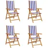 vidaXL Chaises inclinables de jardin lot de 6 tissu et bois massif