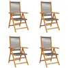 vidaXL Chaises inclinables de jardin lot de 6 gris bois massif acacia