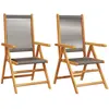 vidaXL Chaises inclinables de jardin lot de 4 gris bois massif acacia