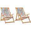 vidaXL Chaises de plage pliables lot de 2 multicolore tissu