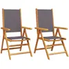 vidaXL Chaises inclinables de jardin lot de 4 tissu et bois massif