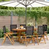vidaXL Chaises inclinables de jardin lot de 6 noir rotin bois massif