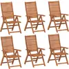 vidaXL Chaises inclinables de jardin lot de 6 bois massif acacia