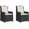 vidaXL Chaises inclinables de jardin lot de 2 noir résine tressée