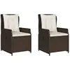 vidaXL Chaises inclinables de jardin lot de 2 marron résine tressée