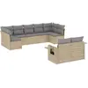 vidaXL Salon de jardin avec coussins 9 pcs beige résine tressée