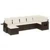 vidaXL Salon de jardin avec coussins 7 pcs marron résine tressée