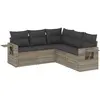 vidaXL Salon de jardin 6 pcs avec coussins gris clair résine tressée