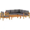 vidaXL Salon de jardin avec coussins 5 pcs Bois d'acacia solide