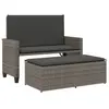 vidaXL Banc de jardin avec coussins et repose-pied gris résine tressée
