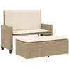 vidaXL Banc de jardin et coussins et repose-pied beige résine tressée
