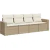 vidaXL Salon de jardin avec coussins 4 pcs beige résine tressée