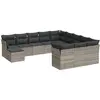 vidaXL Salon de jardin avec coussins 12 pcs gris clair résine tressée