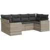vidaXL Salon de jardin 6 pcs avec coussins gris clair résine tressée
