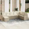 vidaXL Salon de jardin avec coussins 8 pcs beige résine tressée