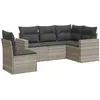 vidaXL Salon de jardin 5 pcs avec coussins gris clair résine tressée