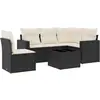 vidaXL Salon de jardin 5 pcs avec coussins noir résine tressée