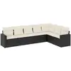 vidaXL Salon de jardin 8 pcs avec coussins noir résine tressée