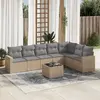 vidaXL Salon de jardin avec coussins 8 pcs beige résine tressée