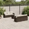 vidaXL - 7-delige - Loungeset - met - kussens - poly - rattan - bruin