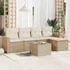 vidaXL Salon de jardin avec coussins 6 pcs beige résine tressée