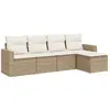 vidaXL Salon de jardin avec coussins 5 pcs beige résine tressée