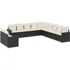 vidaXL Salon de jardin 11 pcs avec coussins noir résine tressée