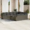 vidaXL Salon de jardin 11 pcs avec coussins gris clair résine tressée